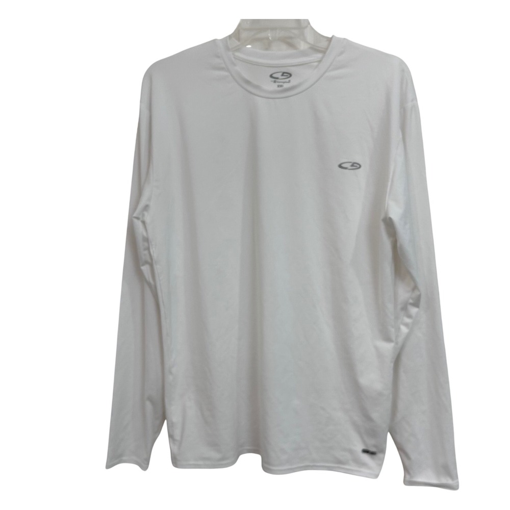 Champion Mens XXL White Long Sleeve Performance Training Shirt Duo Dry Max NWT